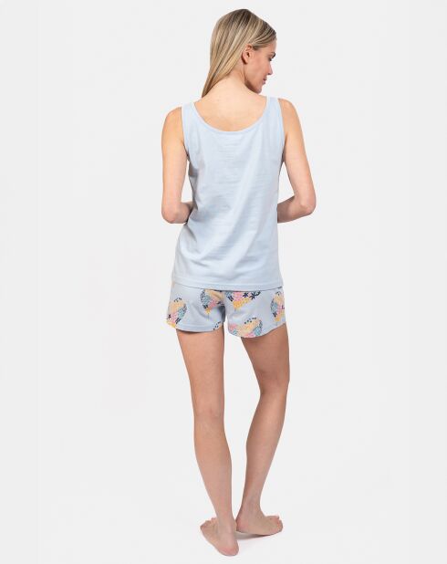 Pyjama court Laura bleu ciel