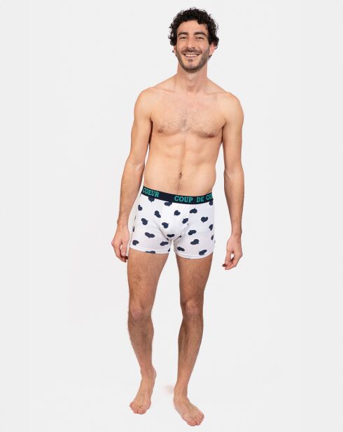 Boxer Eric blanc/bleu marine