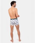 Boxer Eric blanc/bleu marine