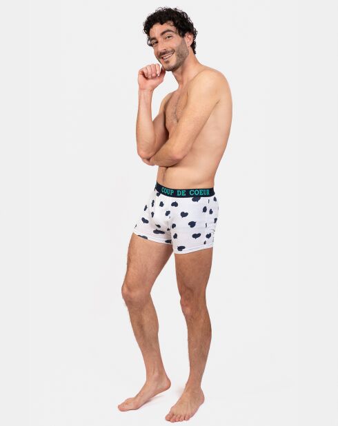 Boxer Eric blanc/bleu marine