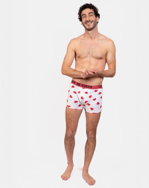 Boxer Eric blanc/rouge