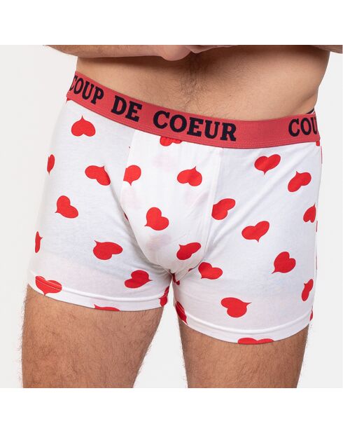 Boxer Eric blanc/rouge