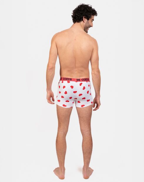 Boxer Eric blanc/rouge