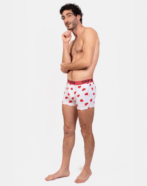 Boxer Eric blanc/rouge