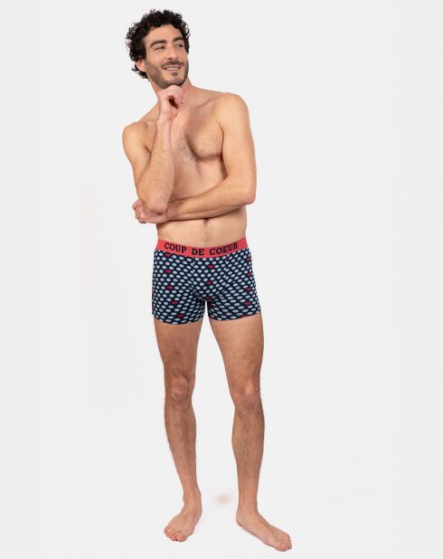 Boxer Matthieu bleu/rouge