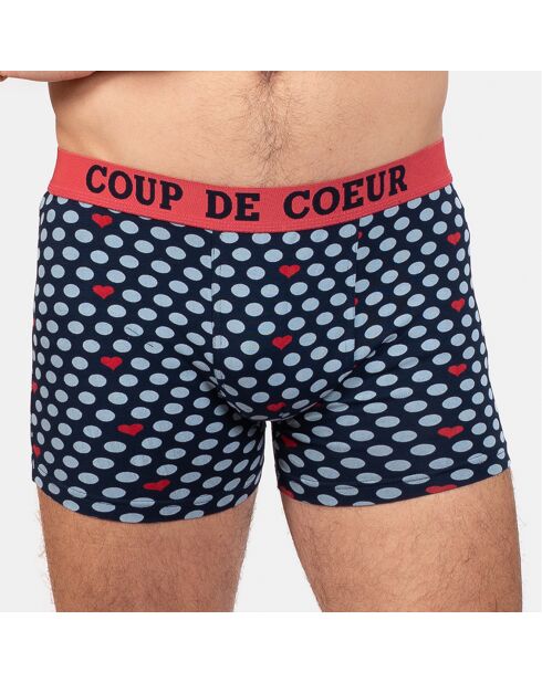 Boxer Matthieu bleu/rouge
