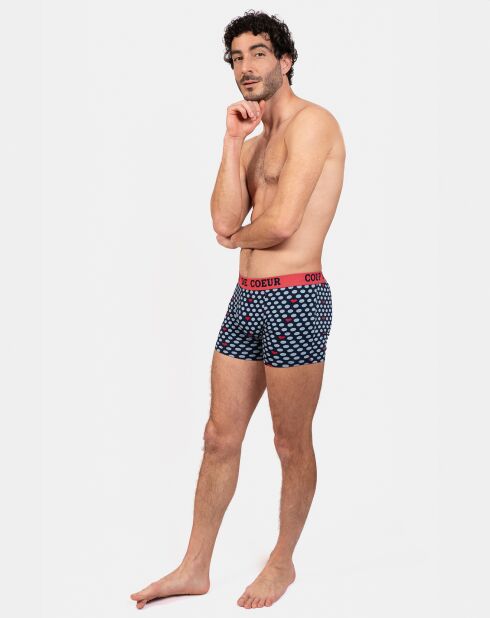 Boxer Matthieu bleu/rouge