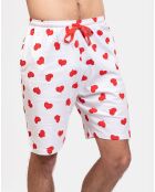 Pyjama court David rouge/blanc