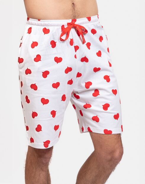 Pyjama court David rouge/blanc