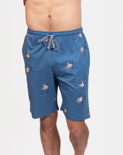 Pyjama court Justin rose/jean