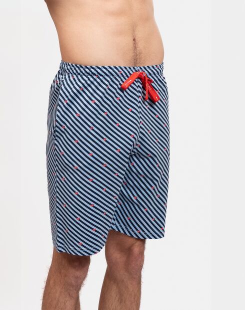 Pyjama court Chris blanc/bleu