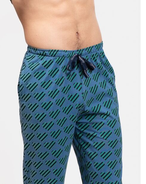 Pyjama long Roméo bleu/vert