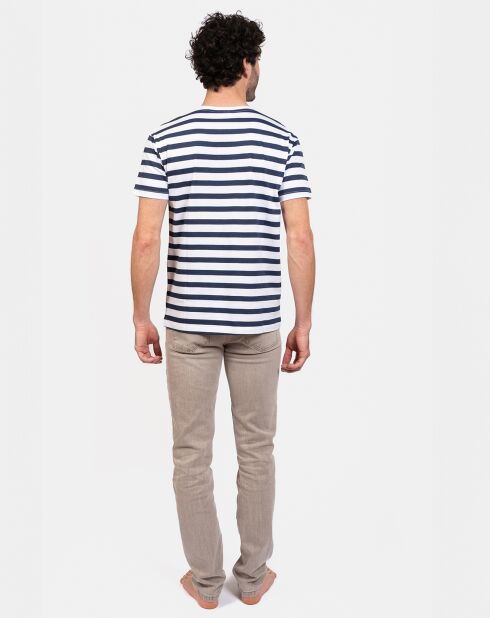 Haut de pyjama Théo bleu marine/beige