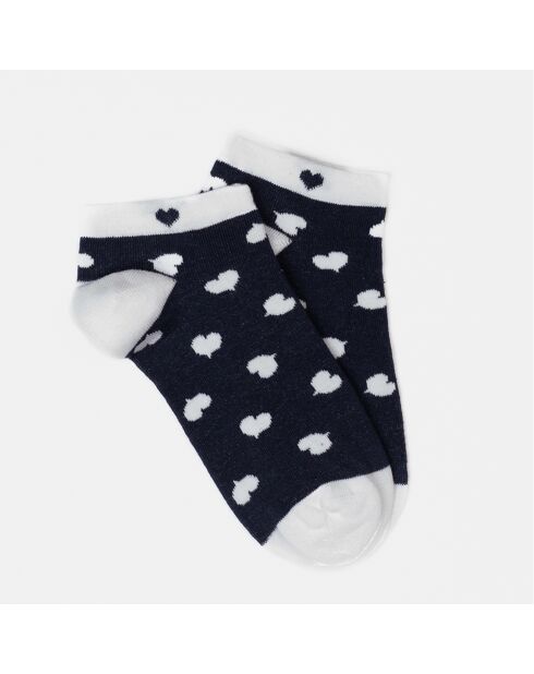 Chaussettes Marie bleu marine/gris
