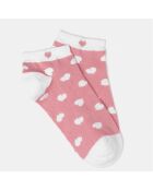 Chaussettes Marie rose/blanc