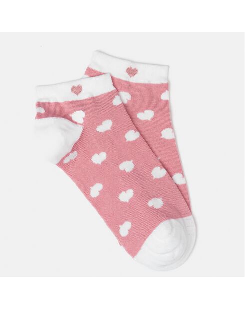 Chaussettes Marie rose/blanc