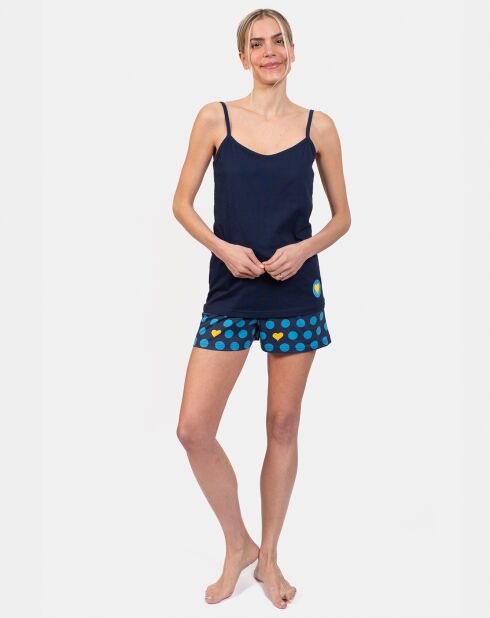 Pyjama court Chloé bleu marine