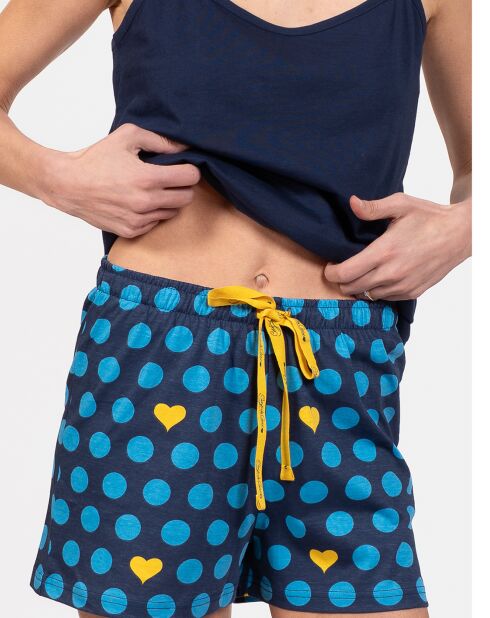 Pyjama court Chloé bleu marine
