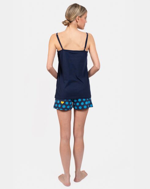 Pyjama court Chloé bleu marine