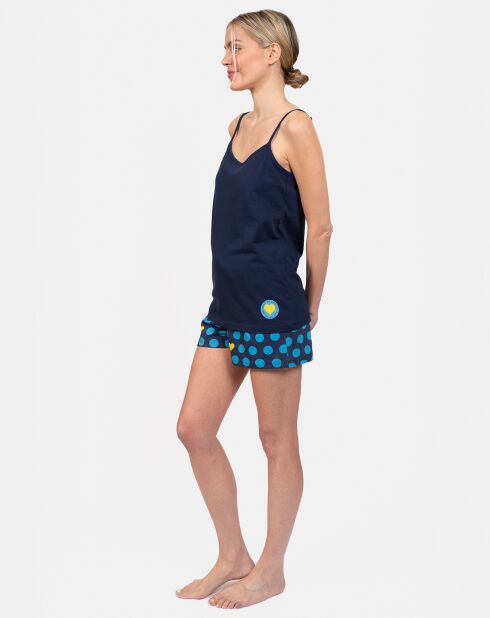 Pyjama court Chloé bleu marine