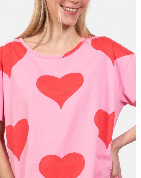 Pyjama court Lou rose/rouge