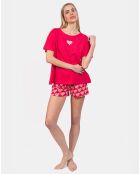 Pyjama court Louison fuchsia