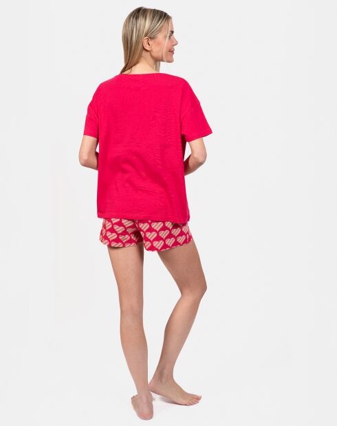 Pyjama court Louison fuchsia