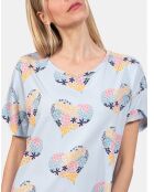 Pyjama court Diana bleu ciel