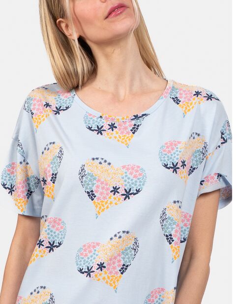 Pyjama court Diana bleu ciel