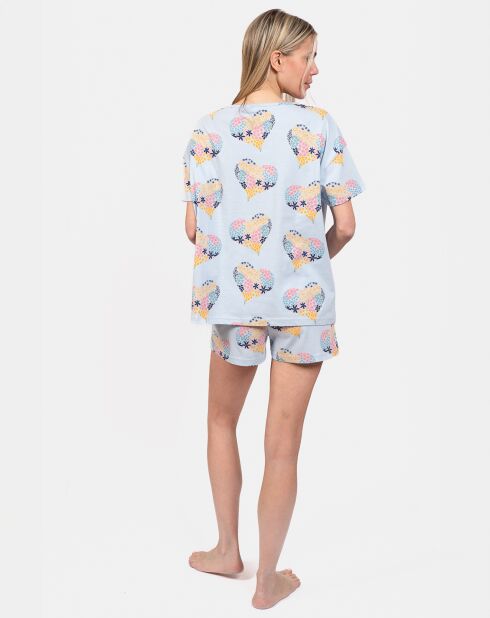 Pyjama court Diana bleu ciel