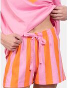 Pyjama court Diane rose/orange