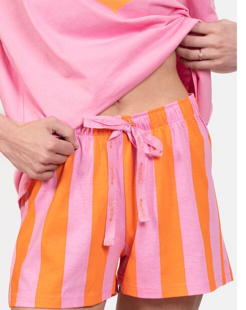 Pyjama court Diane rose/orange