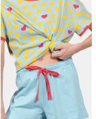 Pyjama court Hermance vert/bleu lagon