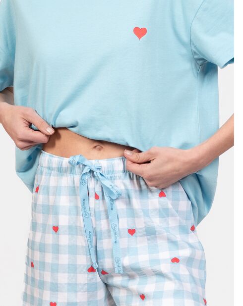 Pyjama court Maya bleu lagon