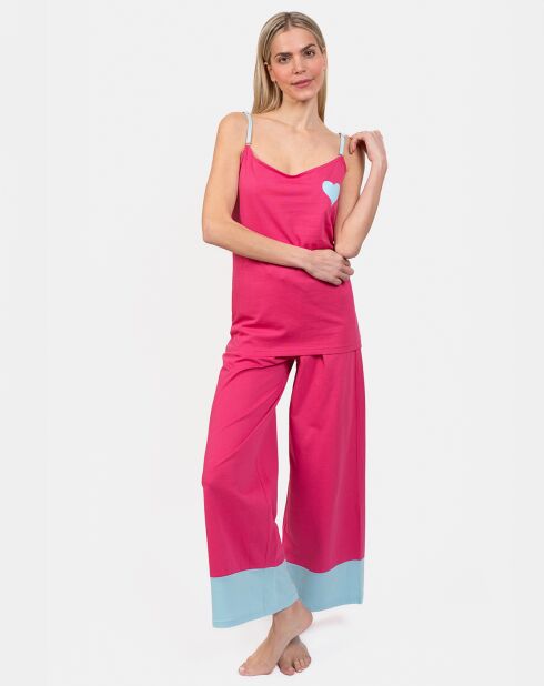 Pyjama court Malia fuchsia