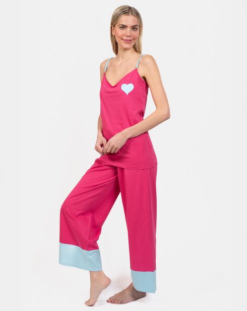 Pyjama court Malia fuchsia
