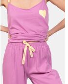 Pyjama court Malia parme