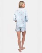 Pyjama court Mia bleu lagon
