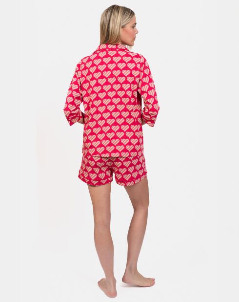 Pyjama court Mollie fuchsia