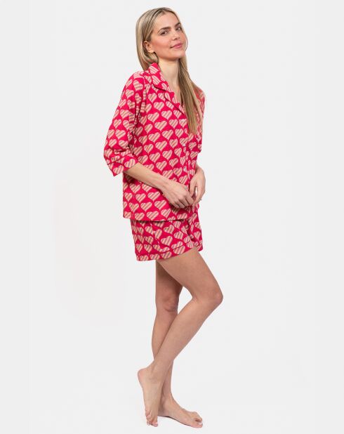 Pyjama court Mollie fuchsia