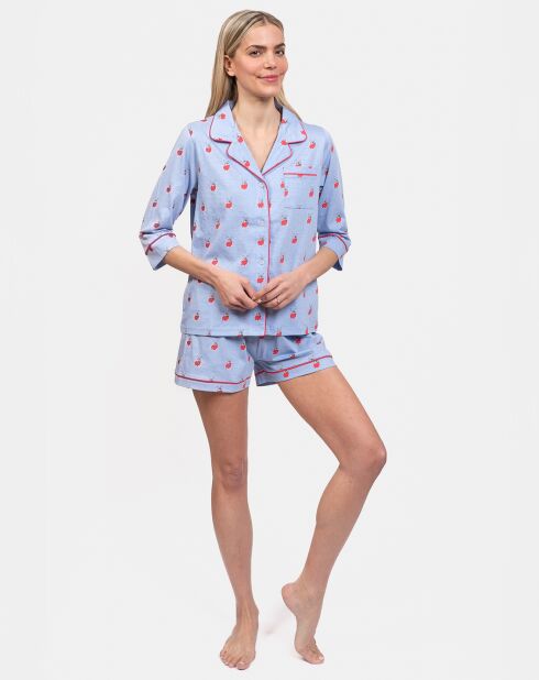 Pyjama court Millie bleu ciel