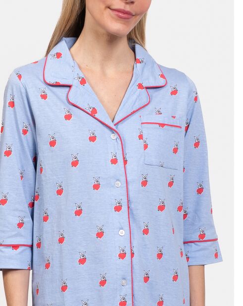 Pyjama court Millie bleu ciel