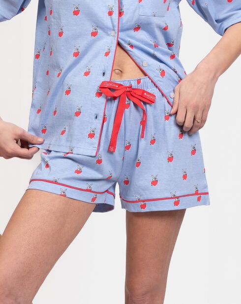 Pyjama court Millie bleu ciel