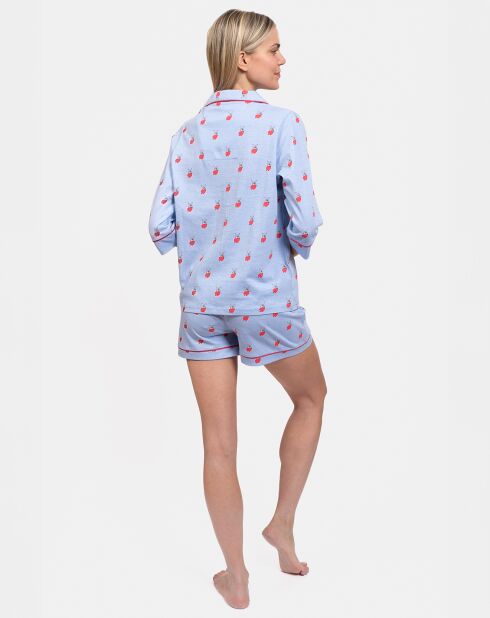 Pyjama court Millie bleu ciel