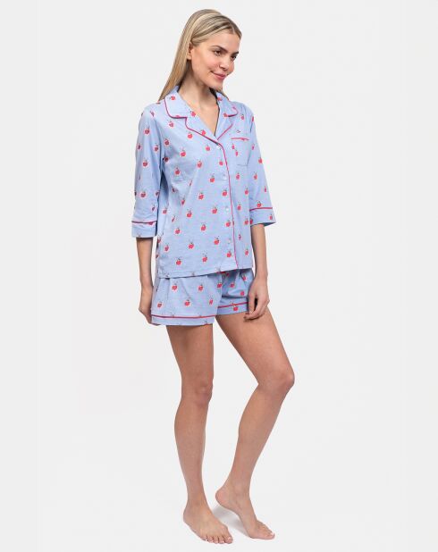 Pyjama court Millie bleu ciel