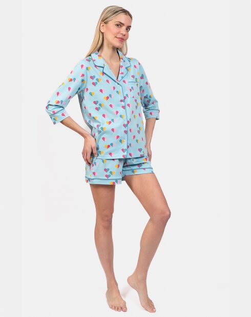 Pyjama court Gabriella bleu