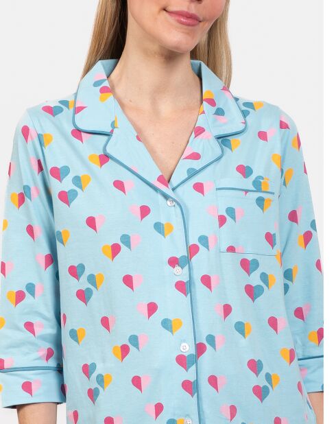 Pyjama court Gabriella bleu