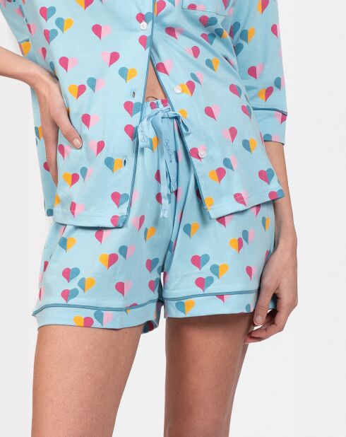 Pyjama court Gabriella bleu