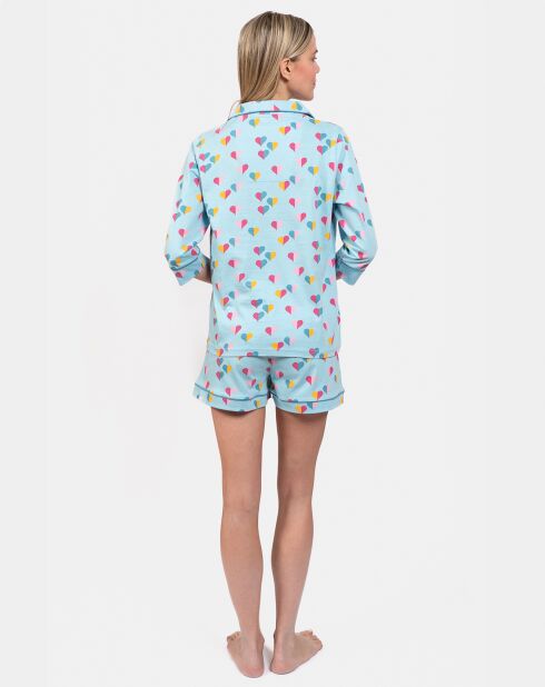 Pyjama court Gabriella bleu