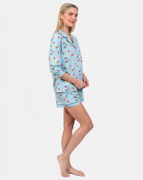 Pyjama court Gabriella bleu